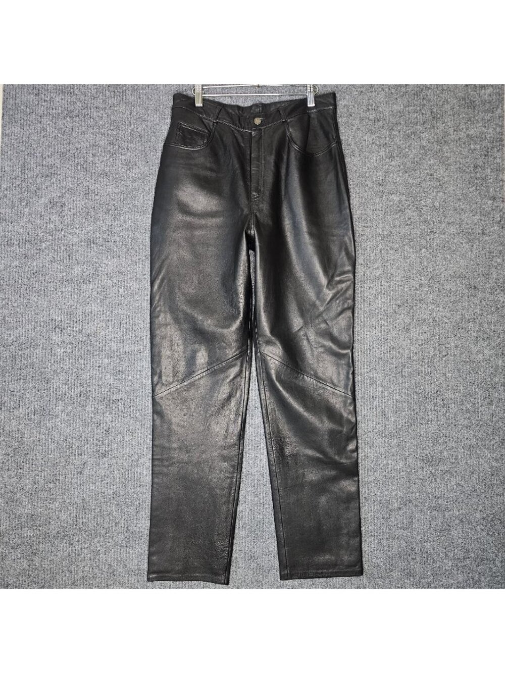 VAKKO Sport black butter leather satin lined jeans style pants sz 10 31 x 31.5